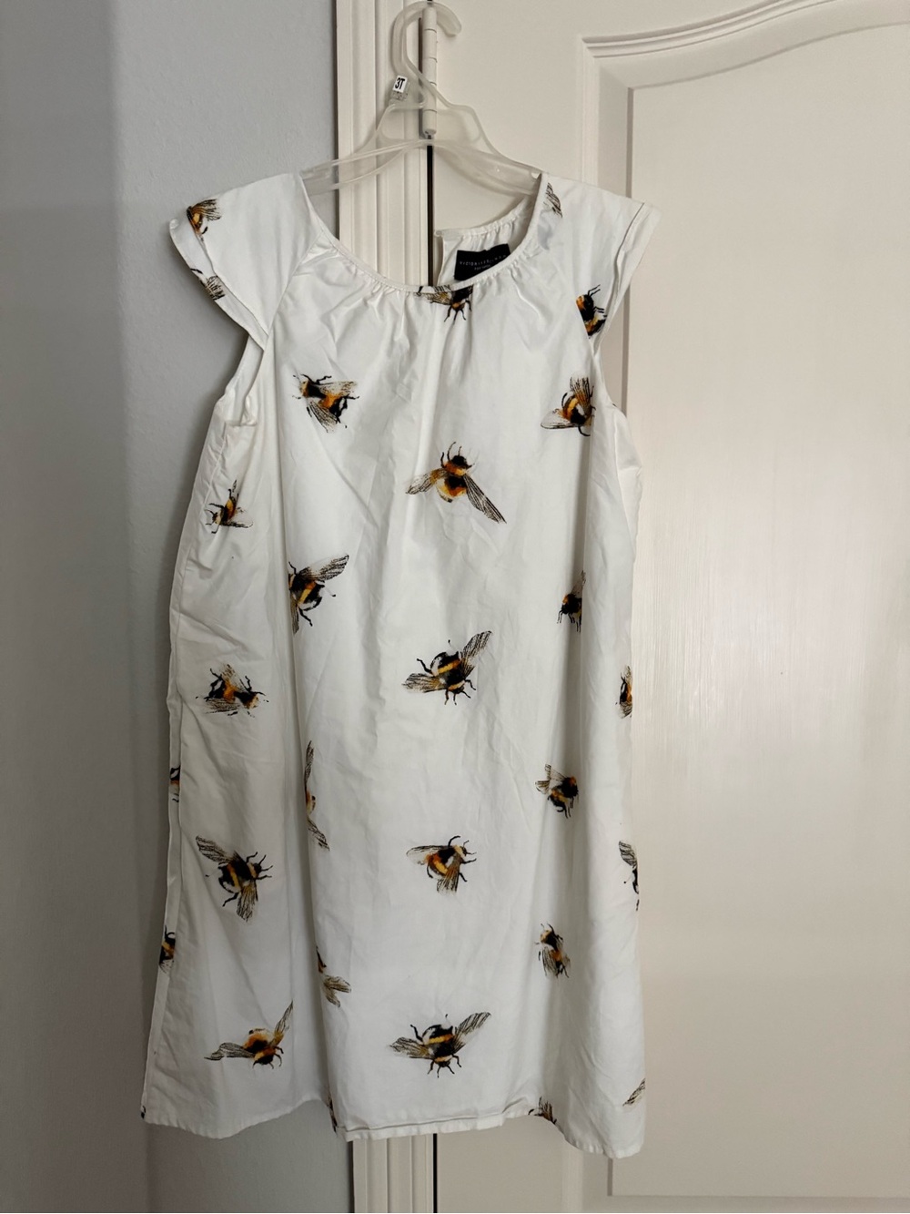 Victoria Beckham for Target White Bee Print A-Line Dress